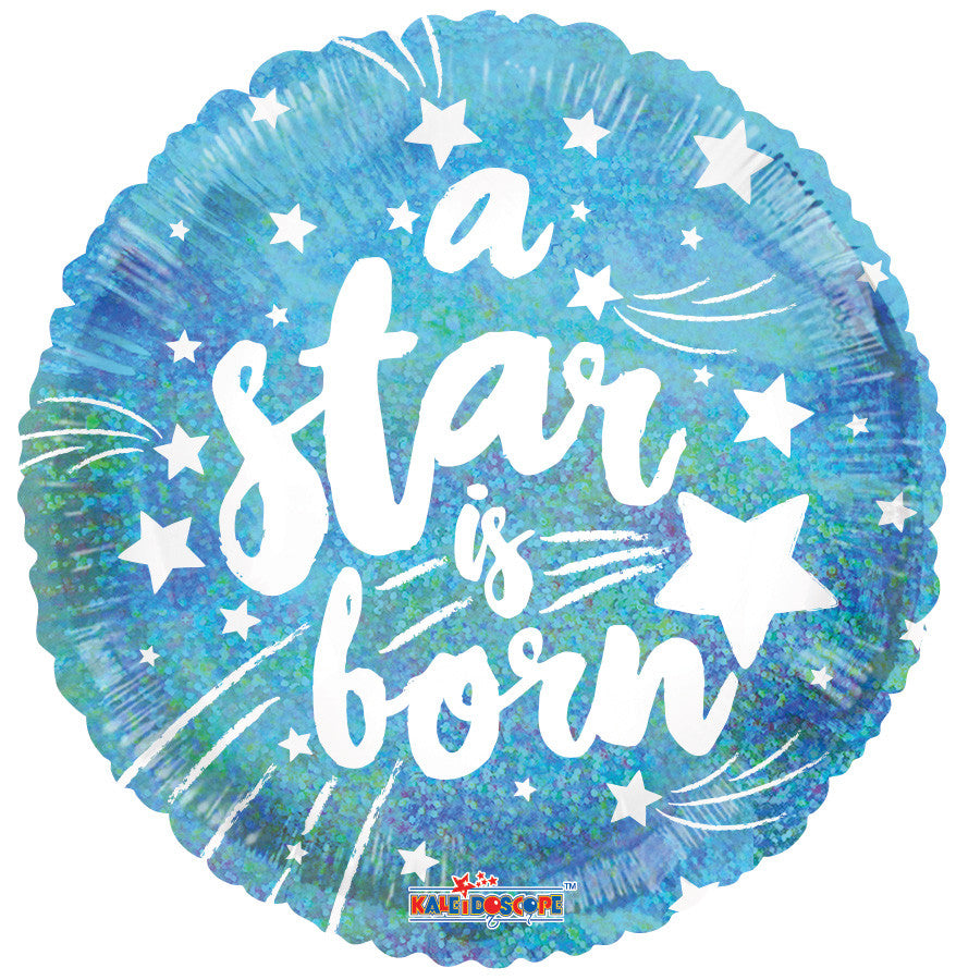 18" Star Is Born Blue Shape Helium Foil Balloon (5 PACK) #15492