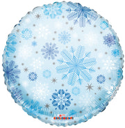 18" Snowflake Clear View Helium Balloon (5 PACK)#15498 (D)
