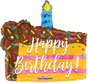 14" Mini Happy Birthday Slice Shape Air Fill Only Foil Balloon (5 PACK) #15598-14