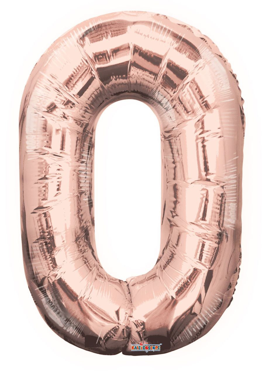 34" Large Rose Gold Number 0 Helium Balloon 1ct #15640-34S