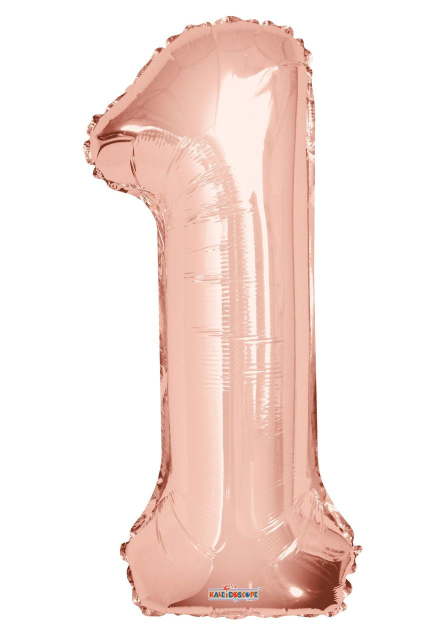 34" Large Rose Gold Number 1 Helium Balloon 1ct #15641-34S