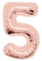 34" Large Rose Gold Number 5 Helium Balloon 1ct #15645-34S