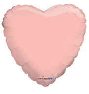 18" Rose Gold Heart Helium Foil Balloon (5 PACK) #15721-18
