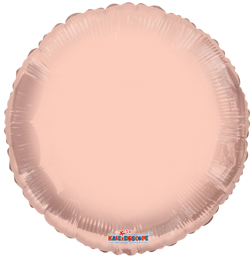 18" Metallic Rose Gold Circle Foil Balloon 5 Pack #15722