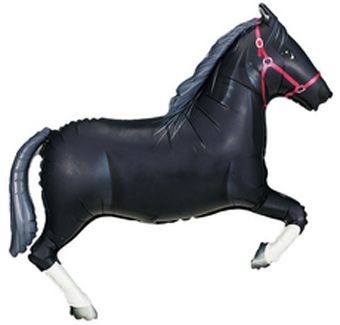43" Black Stallion Horse Shape Helium Foil Balloon #15730