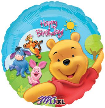 18" Happy Birthday Winnie the Pooh &amp; Friends Helium Foil Balloon 1ct #15749
