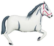 43" White Stallion Shape Helium Foil Balloons #15774