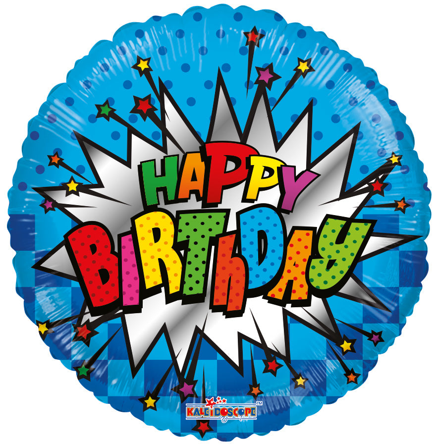 18" Happy Birthday Burst Helium Foil Balloon (5 Pack) #15811-18