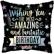 18" Wishing You an Amazing Birthday Square Helium Foil Balloon (5 Pack) #15814