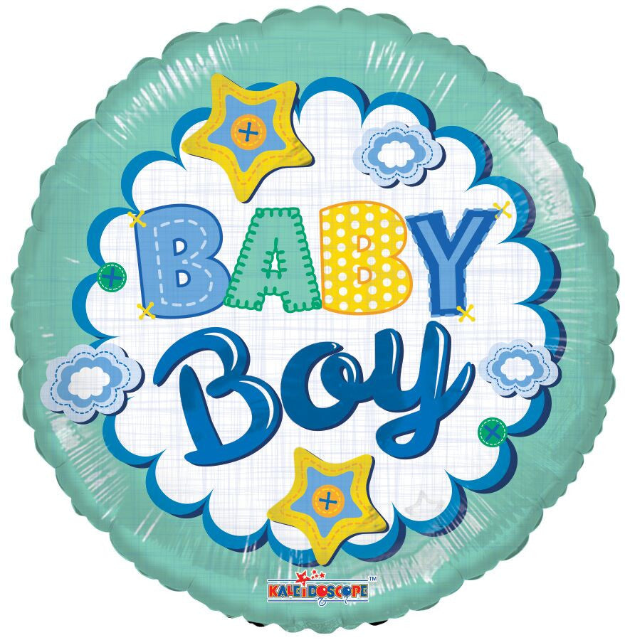 18"Baby Boy Quilt Helium Foil Balloon (5 PACK) #15830