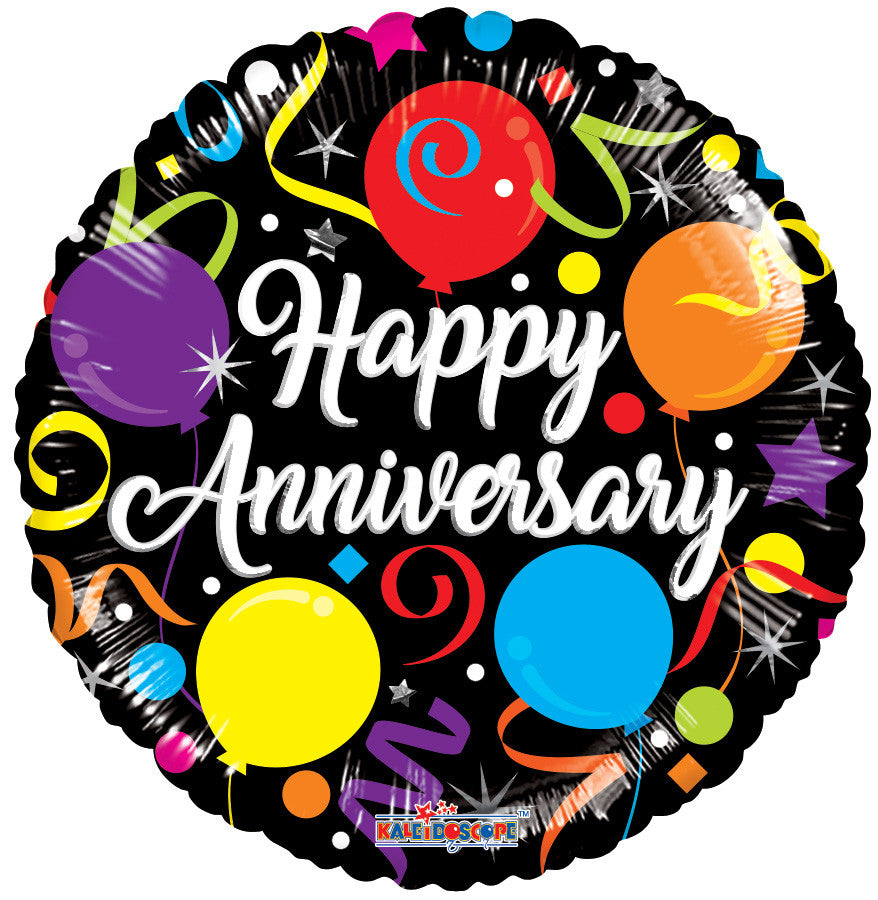 18" Anniversary Streamers Helium Foil Balloon (5 PACK) #15835