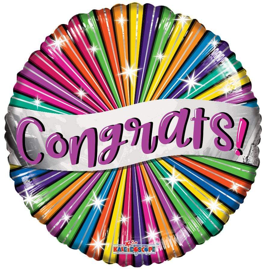 18" Congrats! Banner &amp; Stars Foil Helium Balloons (5 Pack) #15839