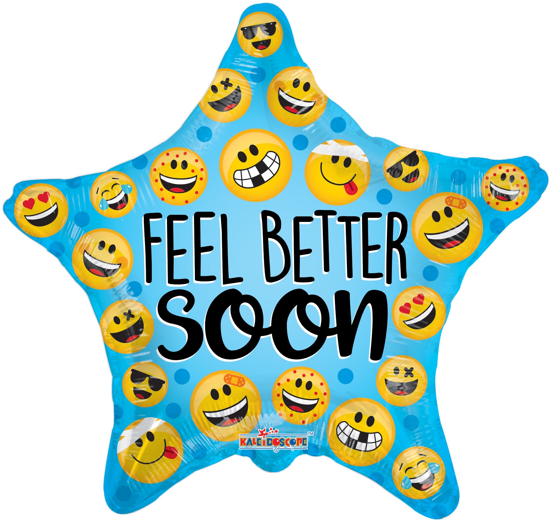 18" Feel Better Soon Happy Faces Helium Foil Balloon (5 pack) #15860