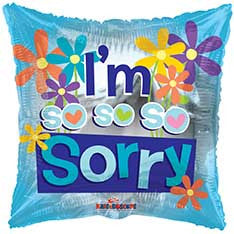 18" I'm Sorry Square Foil Helium Balloon (5 PACK) #15864-18