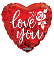 18" Love You Heart Shape Helium Foil Balloon (5 Pack) #15873-18