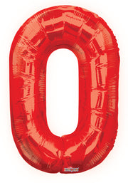 34" Large Red Number 0 Balloon 1ct #15920-34S