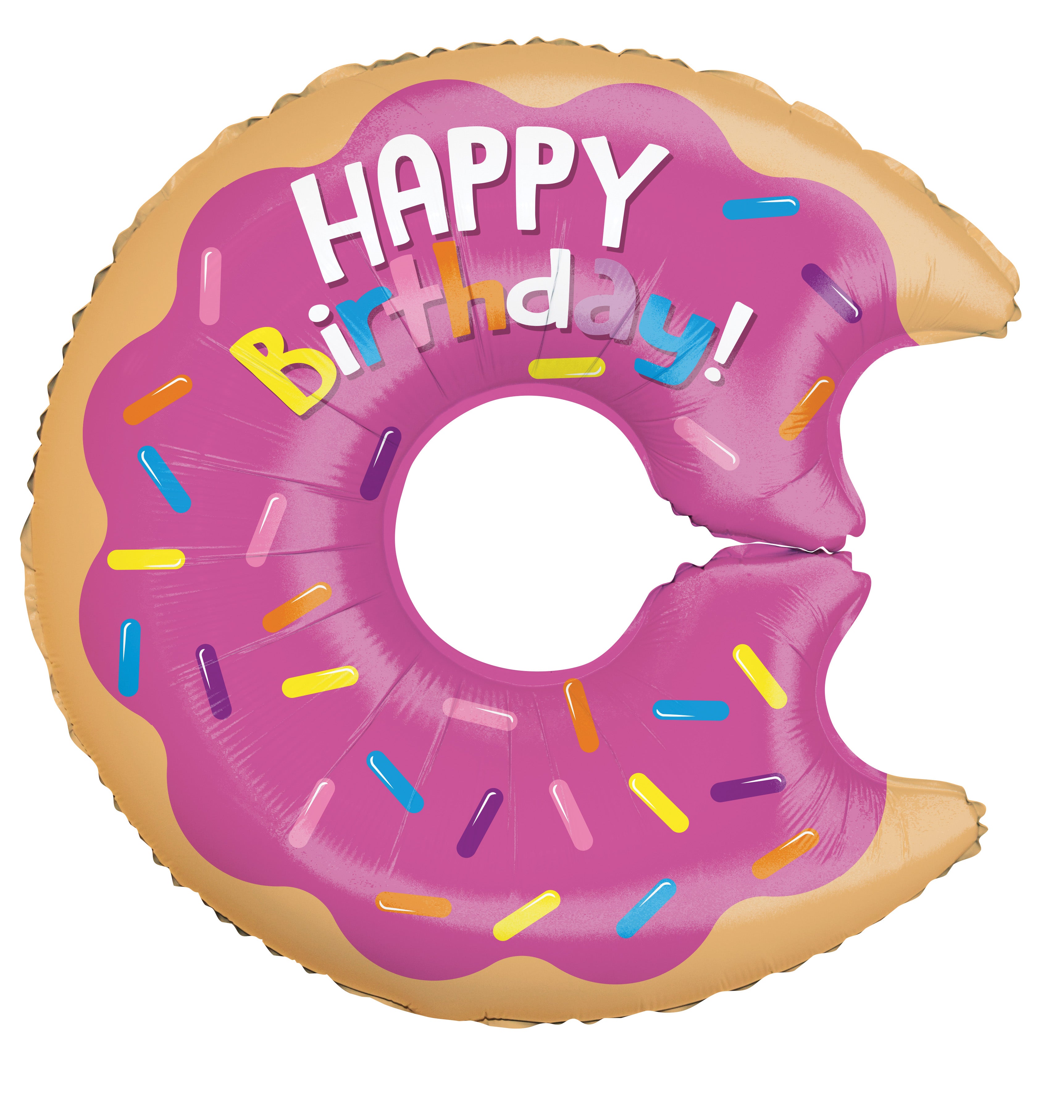 28" Happy Birthday Donut Shape Helium Foil Balloon (1 PK) #15937-28