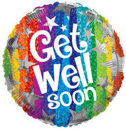 18" Get Well Stars Helium Foil Balloon (5 pack) #15962