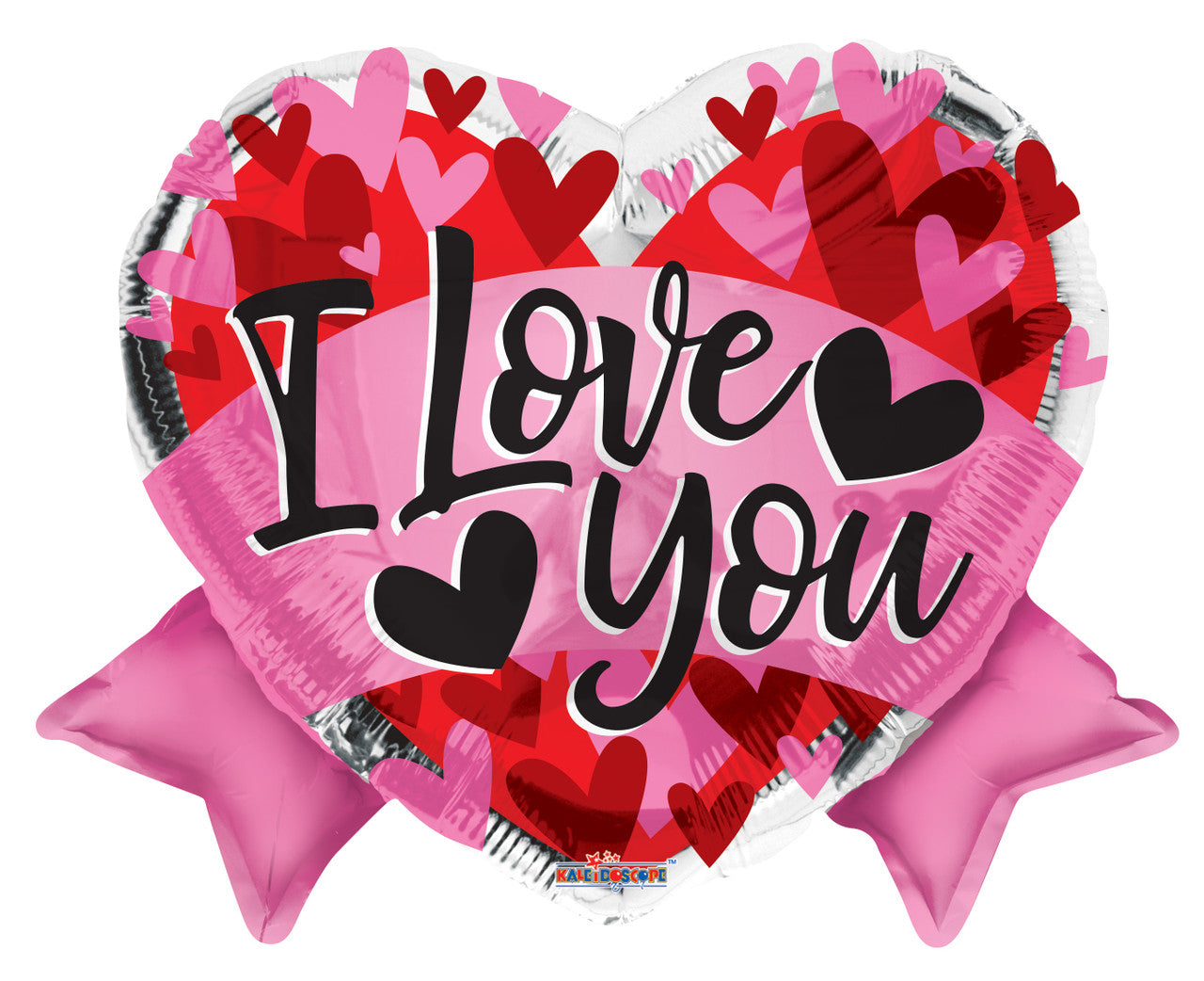 9" I Love You Heart Shape Ribbons Air Fill Only Foil Balloon (5 Pack) #15973-09