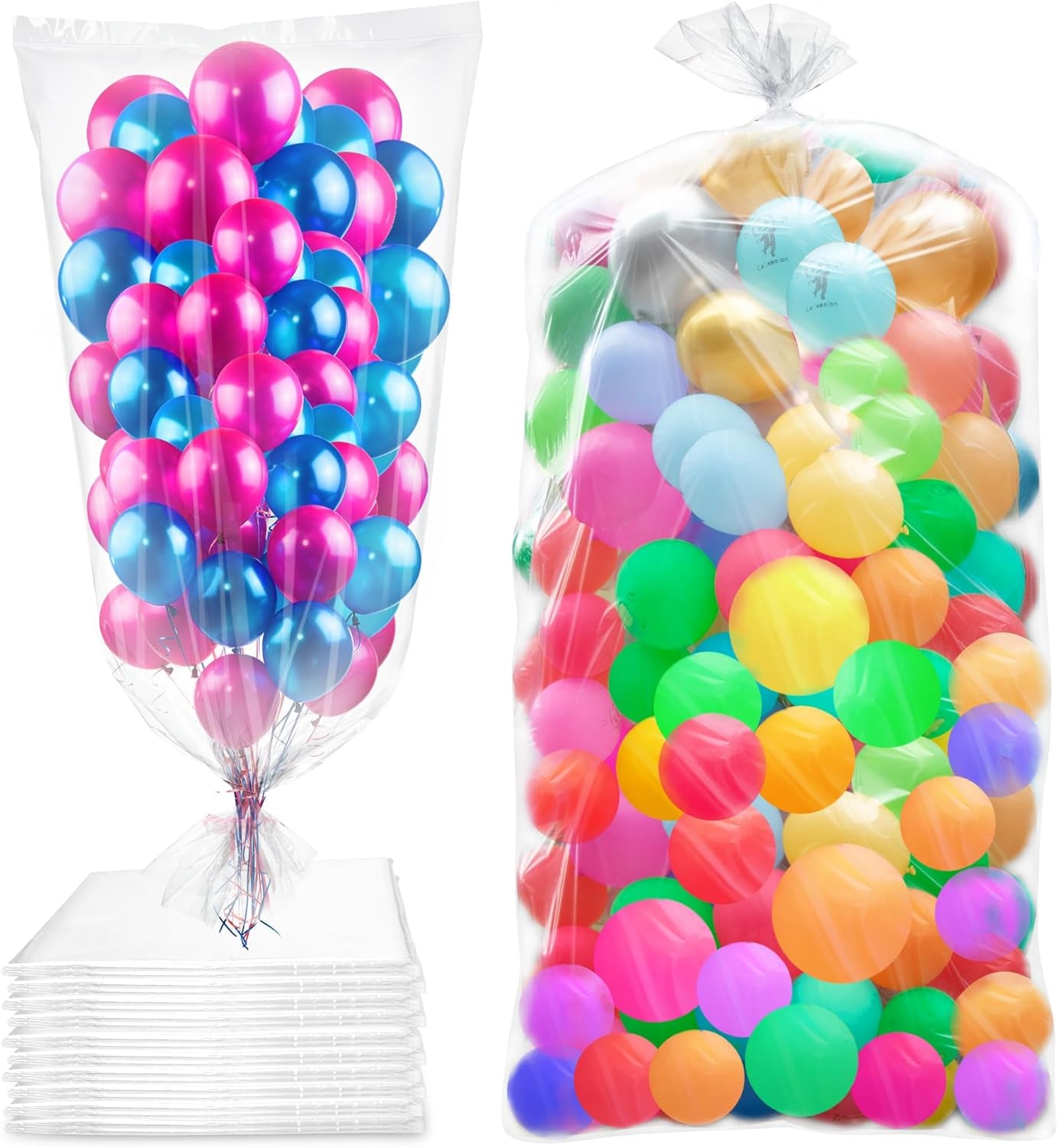 4 Pcs 98.4 X 59 Inches Clear Large Balloon Bags for Transport | Christmas Tree Disposal and Storage Bag, Balloon Drop Bag, Giant Carrying Storage Bags for Wedding Birthday Party Supplies