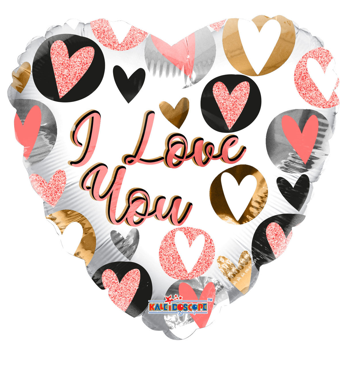 9" I Love You White Heart Shape Air Fill Only Foil Balloon (5 Pack) #16037-09