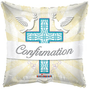 18" Cross Confirmation Square Helium Foil Balloon (5 Pack) #16088