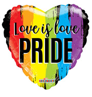18" Love Is Love Pride Helium Foil Balloons (5 Pack) #16090 (D)