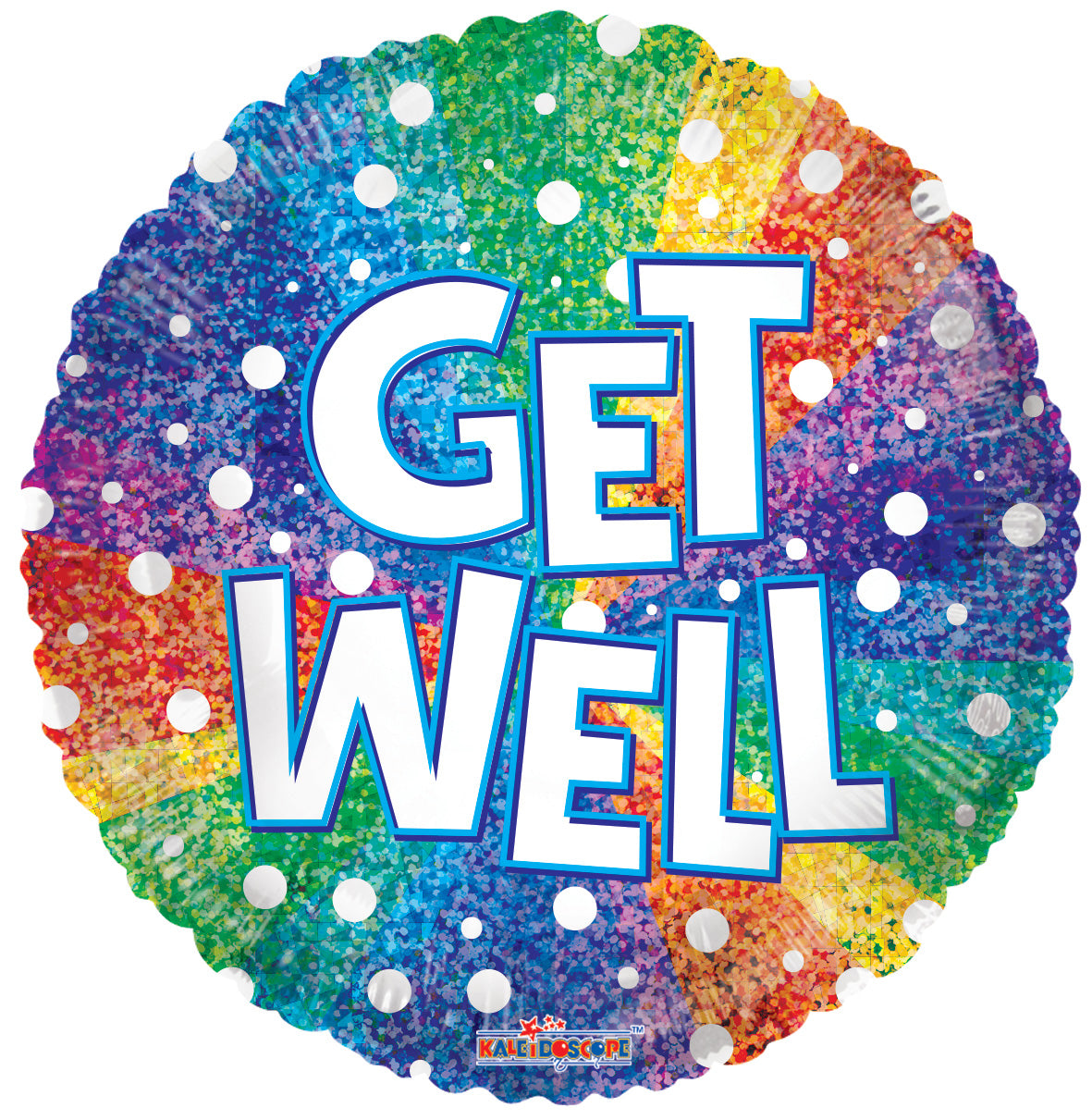 9" Get Well Rainbow Holographic Air Fill Foil (5 PACK) #16127-09