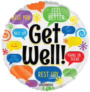 18" Get Well Messages Helium Foil Balloon (5 pack) #16129