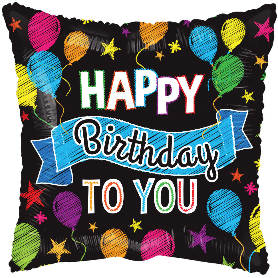 9" Mini  Birthday Square Shape Air Fill Only Foil Balloon (5 PACK) #16145-09