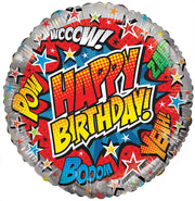 9" Mini Happy Birthday Comic Air Fill Only Foil Balloon (5 PACK) #16213-09