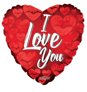 18" I Love You Kisses Metallic Helium Foil Balloons (5 PACK) #16228