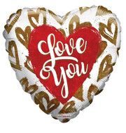 4" Micro Mini Love You Gold Hearts Air Fill Only Foil Balloon (5 Pack) #16233-04