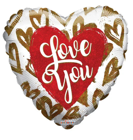 4" Micro Mini Love You Gold Hearts Air Fill Only Foil Balloon (5 Pack) #16233-04