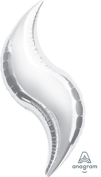 36" Silver Curve Balloons 3-PACK #16303