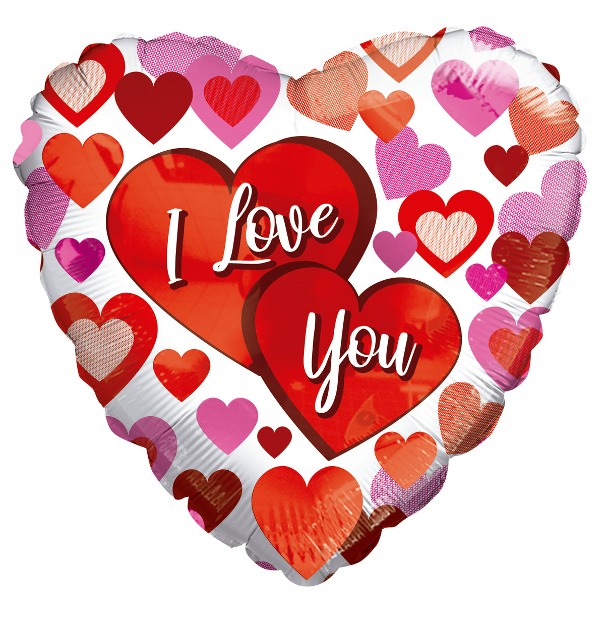 18" I Love You White Heart Helium Foil Balloon (5 Pack) #16037-18