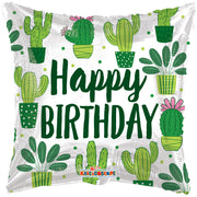 18" Happy Birthday Western Cactus Helium Foil Balloon (5 Pack) 16361