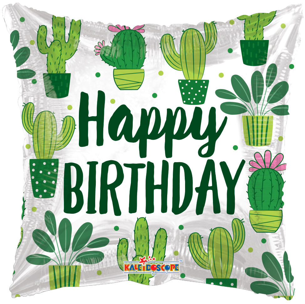 18" Happy Birthday Western Cactus Helium Foil Balloon (5 Pack) 16361