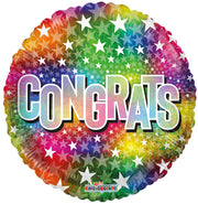 9" Congrats Stars Multi Balloons Mini Foil Balloon Air Fill Only (5 PACK) #16372