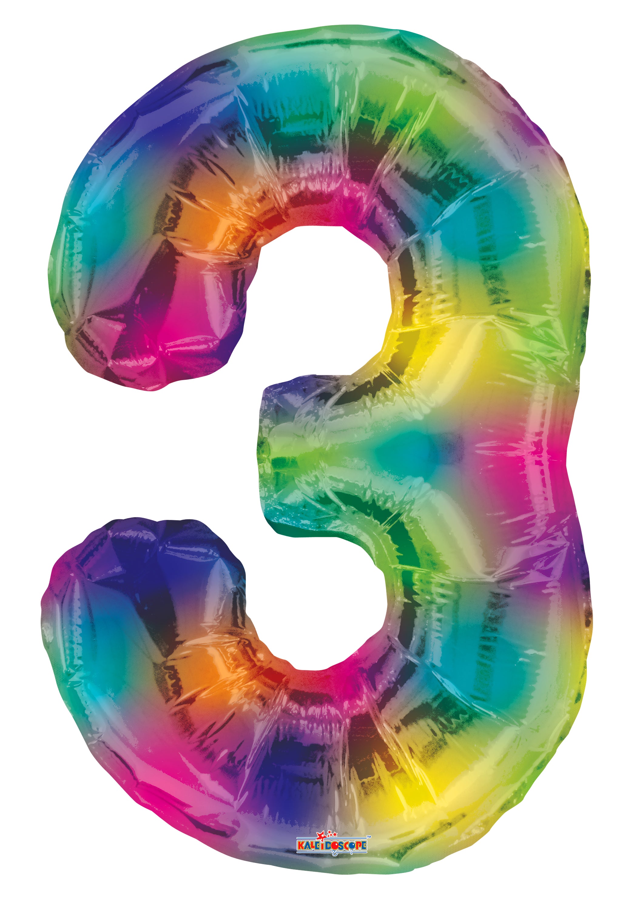 34" Large Rainbow Number # 3 Balloons 1ct # 16376