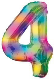 34" Large Rainbow Number # 4 Balloons 1ct #16377