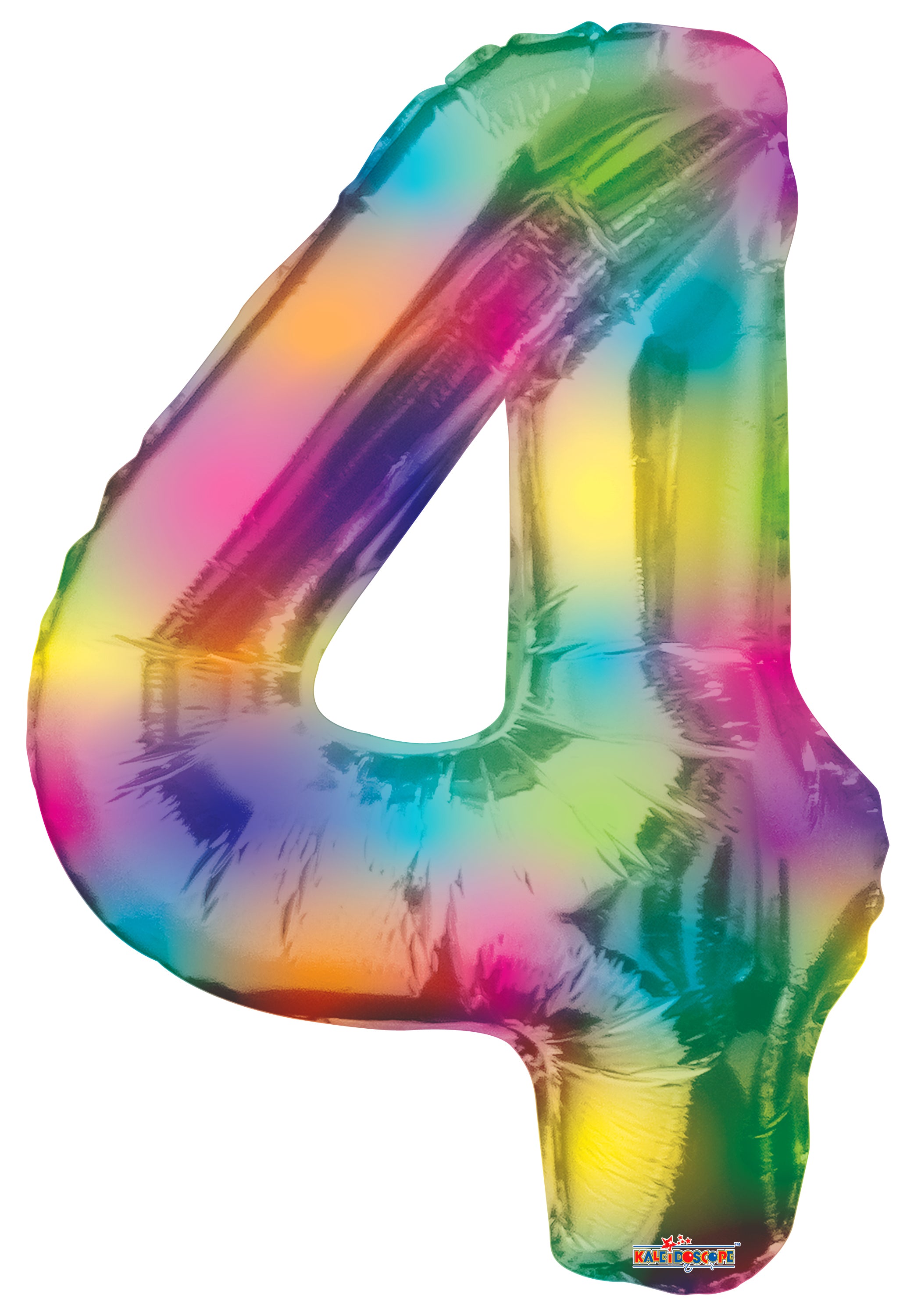 34" Large Rainbow Number # 4 Balloons 1ct #16377