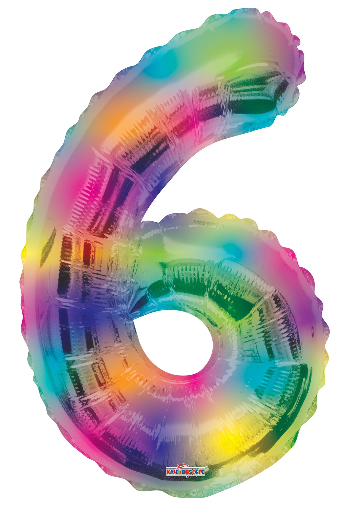 34" Large Rainbow Number #6 Balloons 1ct #16379