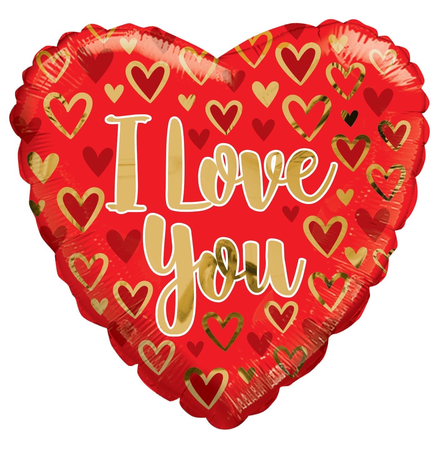 18" I Love You Gold Heart Helium Foil Balloon (5 PACK) #16407