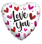 18" I Love You Many Heart Helium Foil Balloon (5 PACK) #16409