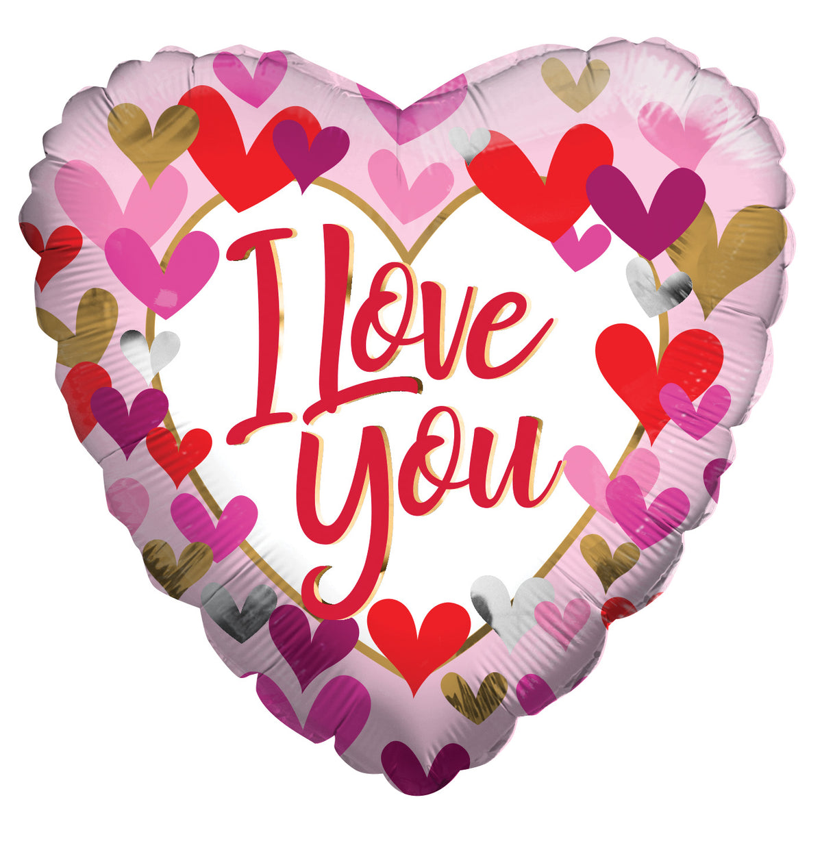 18" I Love You Many Hearts Helium Foil Balloon (5 PACK) #16409