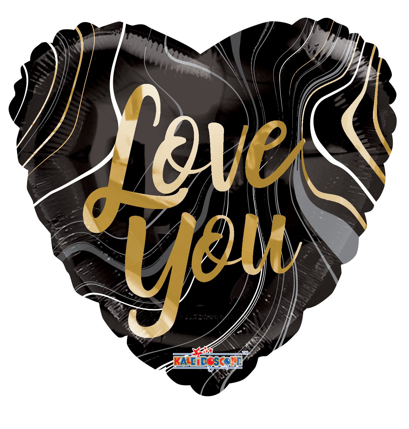 18" I Love You Marble Heart Helium Foil Balloon (5 PACK) #16449