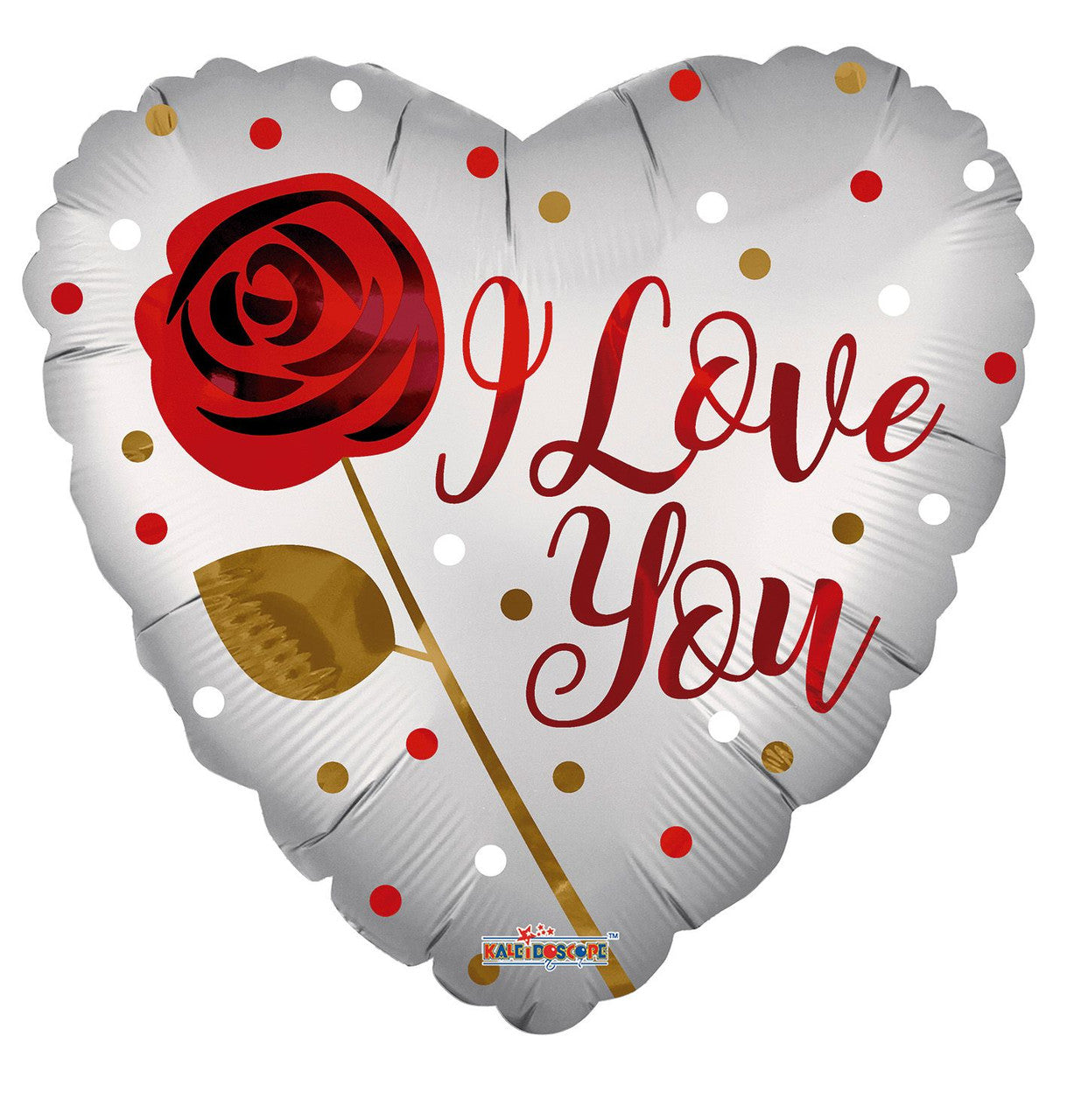 18" Love You Rose White Script Letters Shape Foil Balloons (5 PACK) #16451-18
