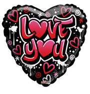 9" Love You Grafitti Air Fill Only Foil Balloon (5 Pack) #16458-09