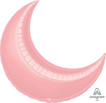 35" Pastel Pink Crescent Moon Shape Foil Balloon (3 PACK) #16460